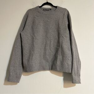 Vince Wool Angora Blend Grey Crewneck Sweater Size XL Neutral Classic Cozy
